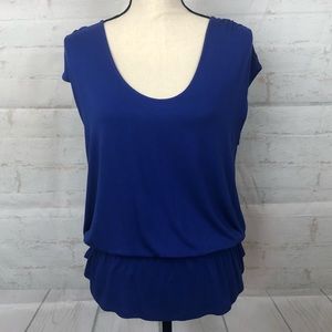 A.N.A Cobalt Blue Sleeveless Peplum Top